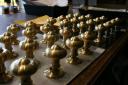 brass turned knobs - in progress